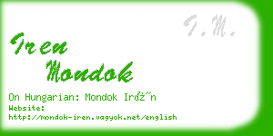 iren mondok business card